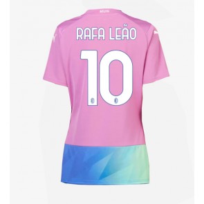 Lacne Ženy Futbalové dres AC Milan Rafael Leao #10 2023-24 Krátky Rukáv - Tretina